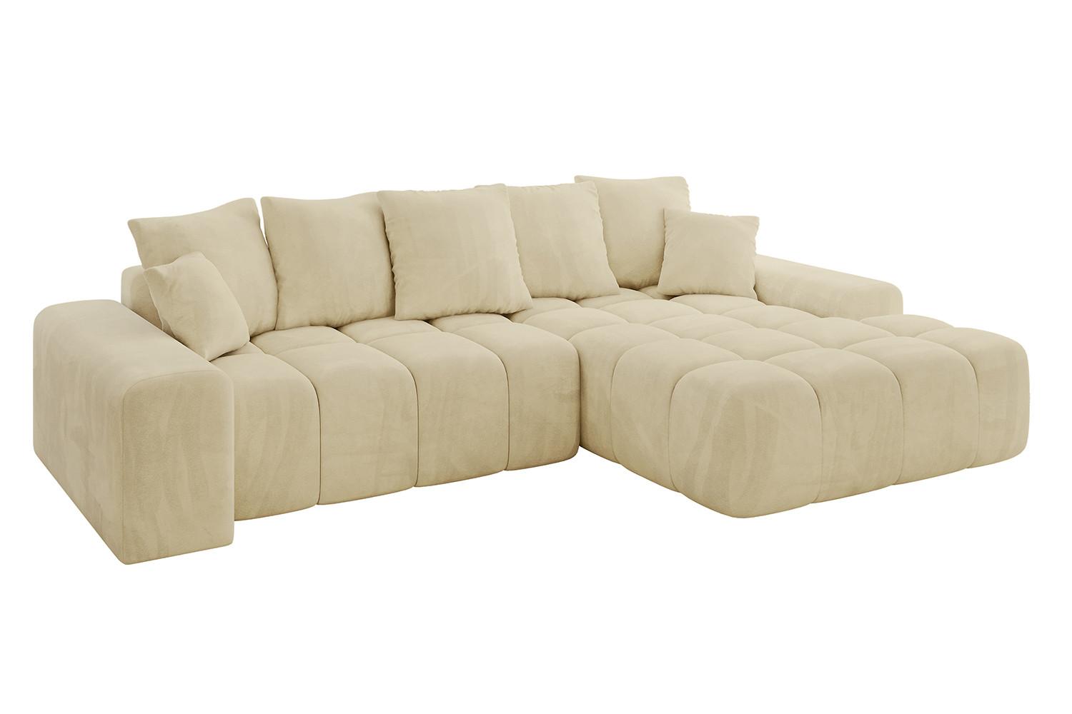 ECKSOFA Ottomane Rechts ENSI-L - 267x164x69 cm Taupe - Taupe, Holzwerkstoff/Kunststoff (164/267cm) - ALTDECOR