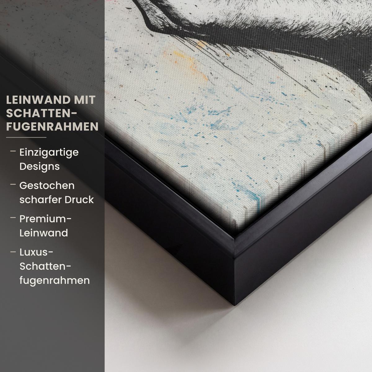 LEINWAND Bilder mit Rahmen - Hände - Herz - Straßenkunst - Graffiti - 30x20 - Multicolor, Textil (30/20cm) - MuchoWow