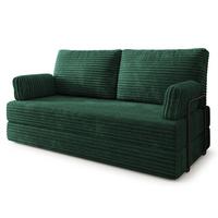 BETTSOFA SILAR aus Schaumstoff Kordstoff Grün Schlaffunktion - Grün, Textil (170/86/80cm) - MASSENO