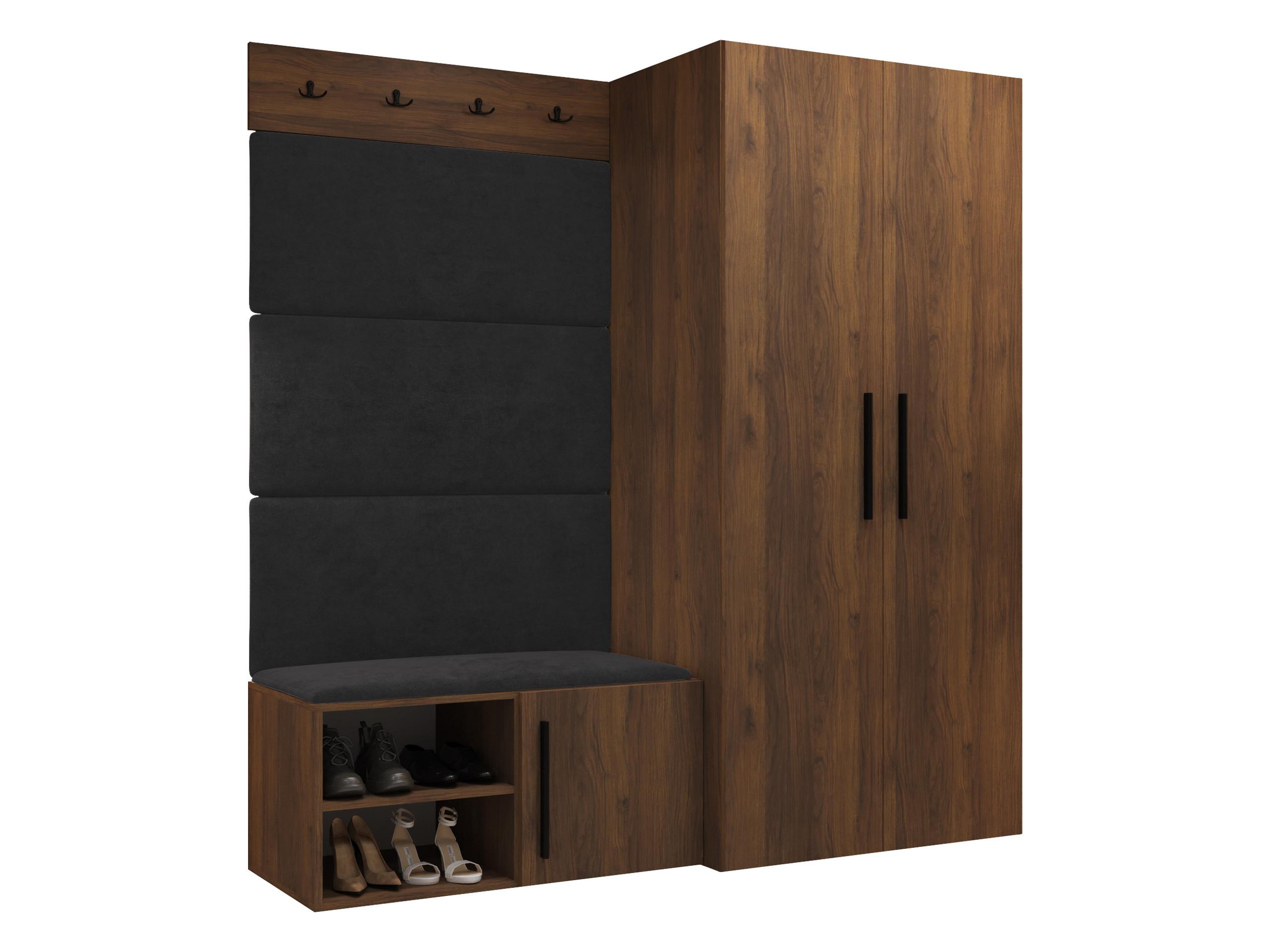GARDEROBEN-SET Medi I - Anthrazit/Nussbaumfarben, Holzwerkstoff/Kunststoff (80/191/50cm) - MIRJAN24
