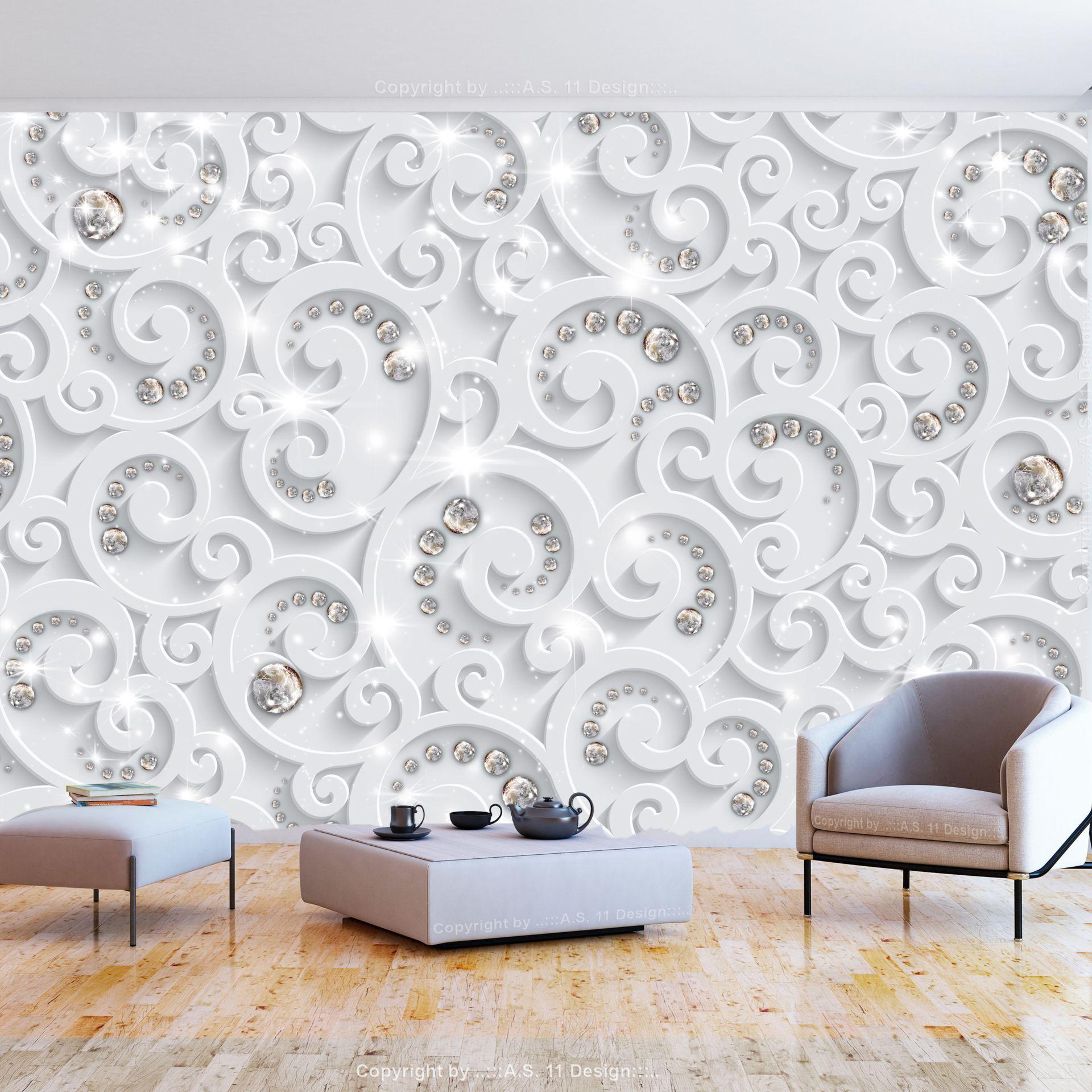 SELBSTKLEBENDE FOTOTAPETE 147/105 cm - Weiß/Grau, Kunststoff/Textil (147/1cm) - KUNSTLOFT