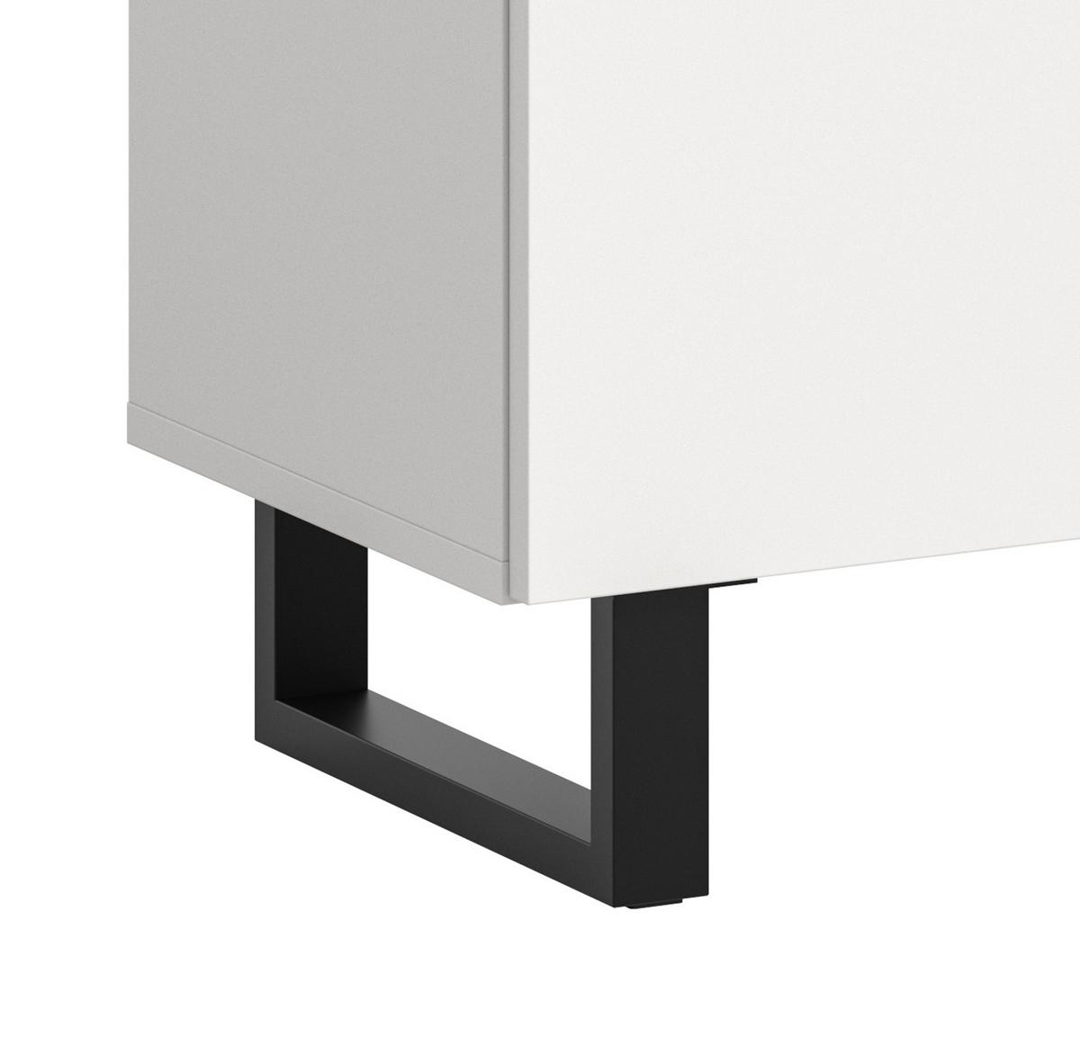 KOMMODE weiß, schwarz, Highboard 80 x 99 cm, Soft-Close, Gelia - Schwarz/Weiß, Holzwerkstoff/Metall (80/99/36cm) - Inn.Furn