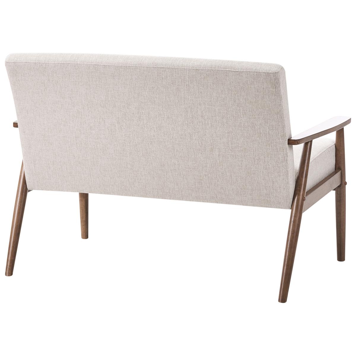SOFA 2-Sitzer Dunkelbraun/Beige Esrum - Beige/Dunkelbraun, Holz/Textil (111/79/72cm) - Beliani