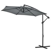AMPELSCHIRM Budva - Grau, Textil/Metall (290/270cm) - casa.pro