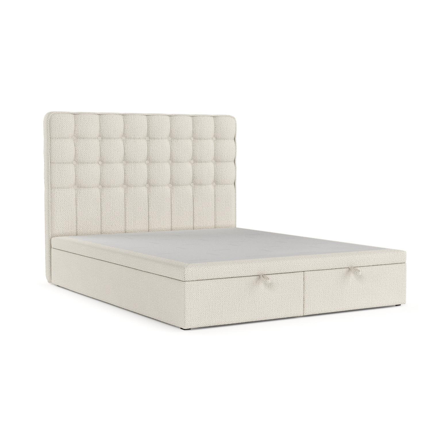 POLSTERBETT Celestia mit Stauraum 200/200 cm Hellbeige im Alta Stoff - Sandfarben/Schwarz, Holz/Holzwerkstoff (200/200cm) - AltaBeds