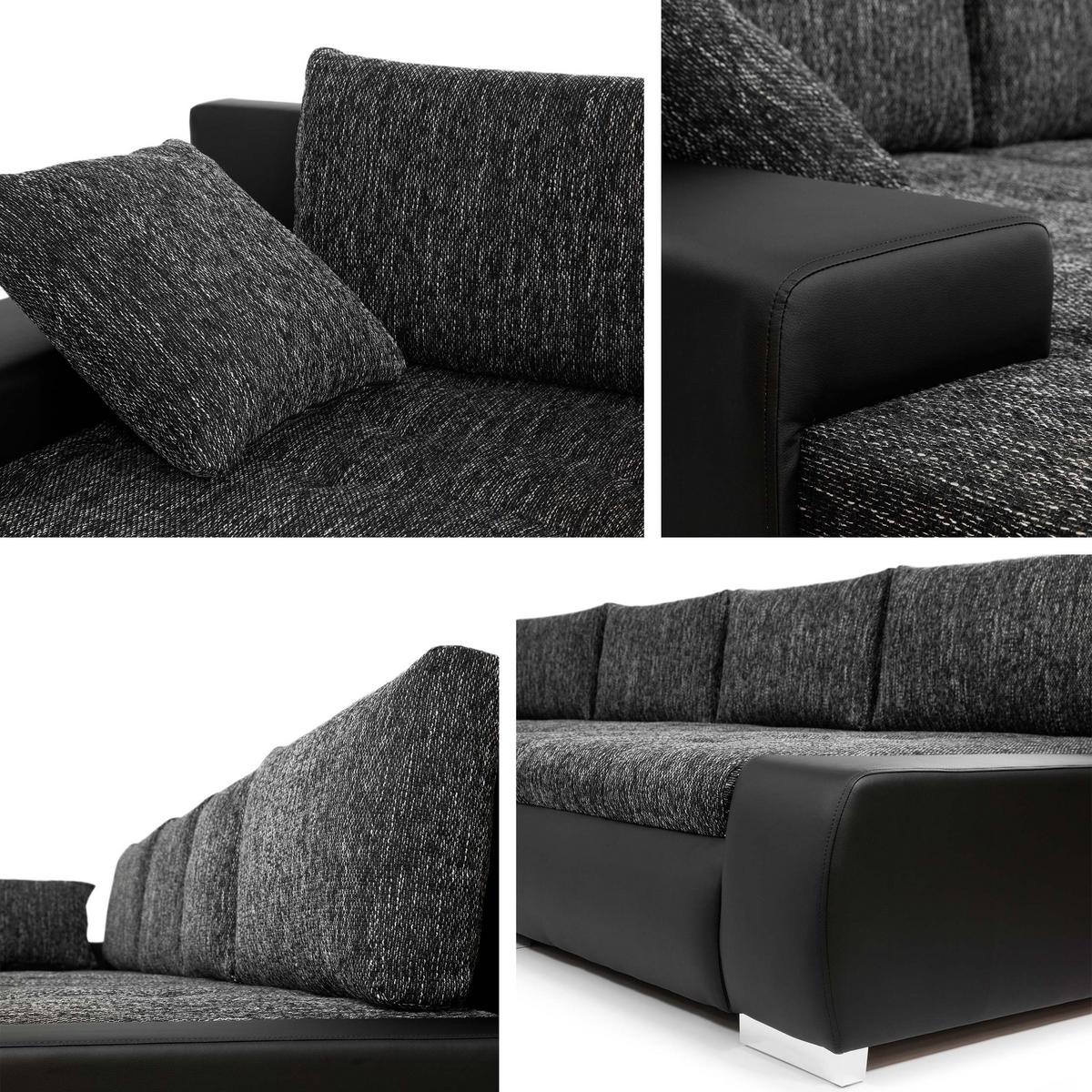 WOHNLANDSCHAFT Caro - Silberfarben/Bronzefarben, Holz/Textil (394/80/213cm) - MIRJAN24