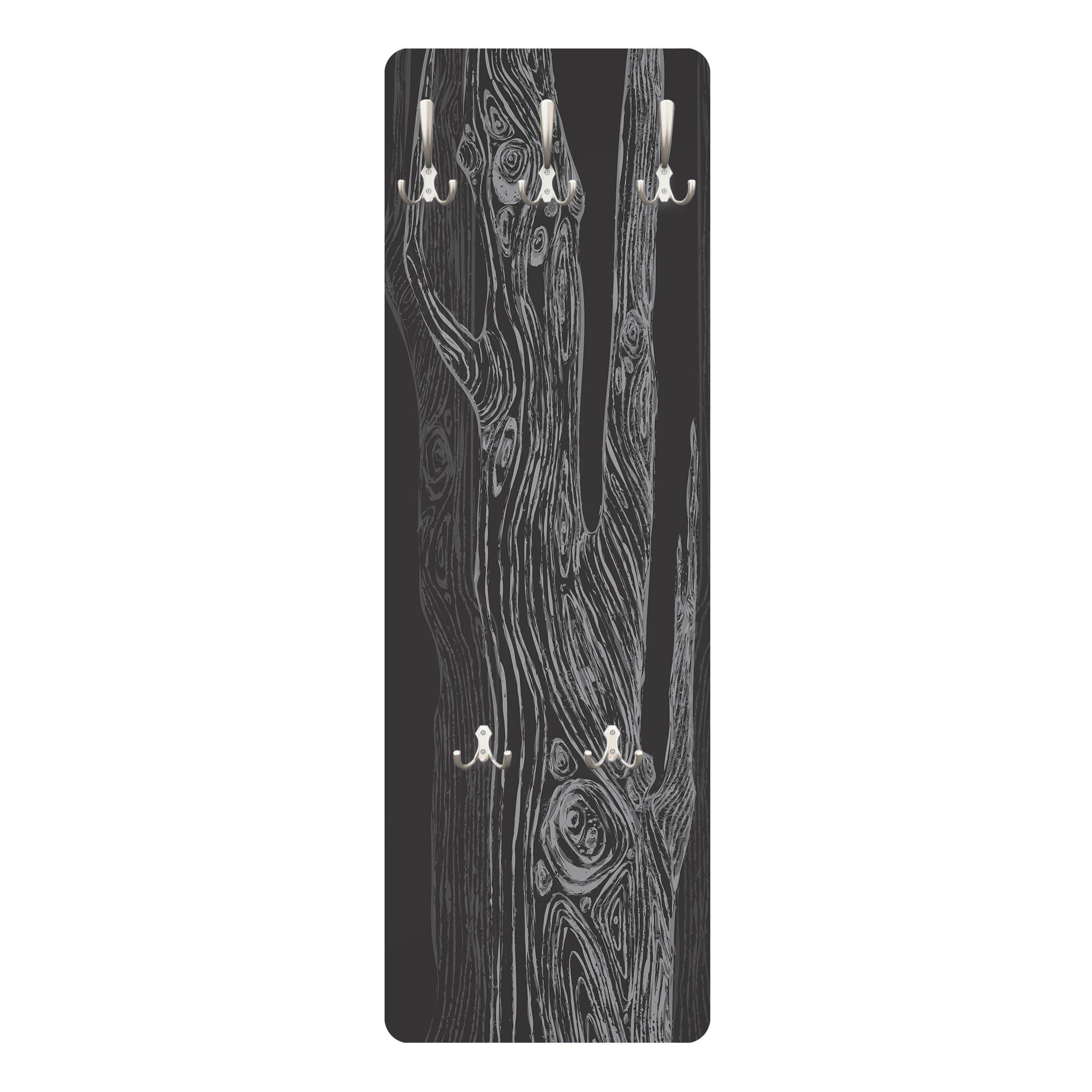 WANDGARDEROBE - No.MW20 Wohnwald Anthrazit-Grau 34/105 cm - Schwarz, Holzwerkstoff (34/105/1.6cm) - Bilderwelten