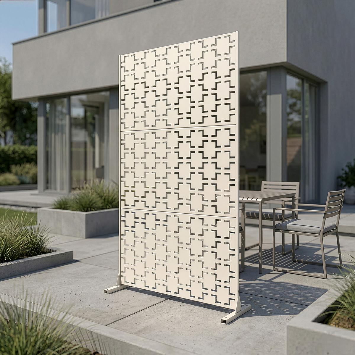 TRENNWAND Basciano - Beige, Metall (90/180cm) - casa.pro