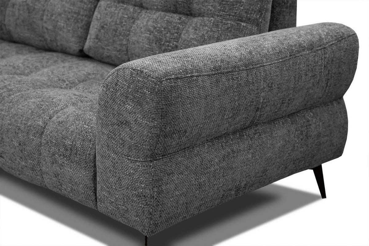 ECKSOFA SALVINI 5-Sitzer, dunkelgrau - Dunkelgrau/Schwarz, Holzwerkstoff/Textil (158/292cm) - Wozimo