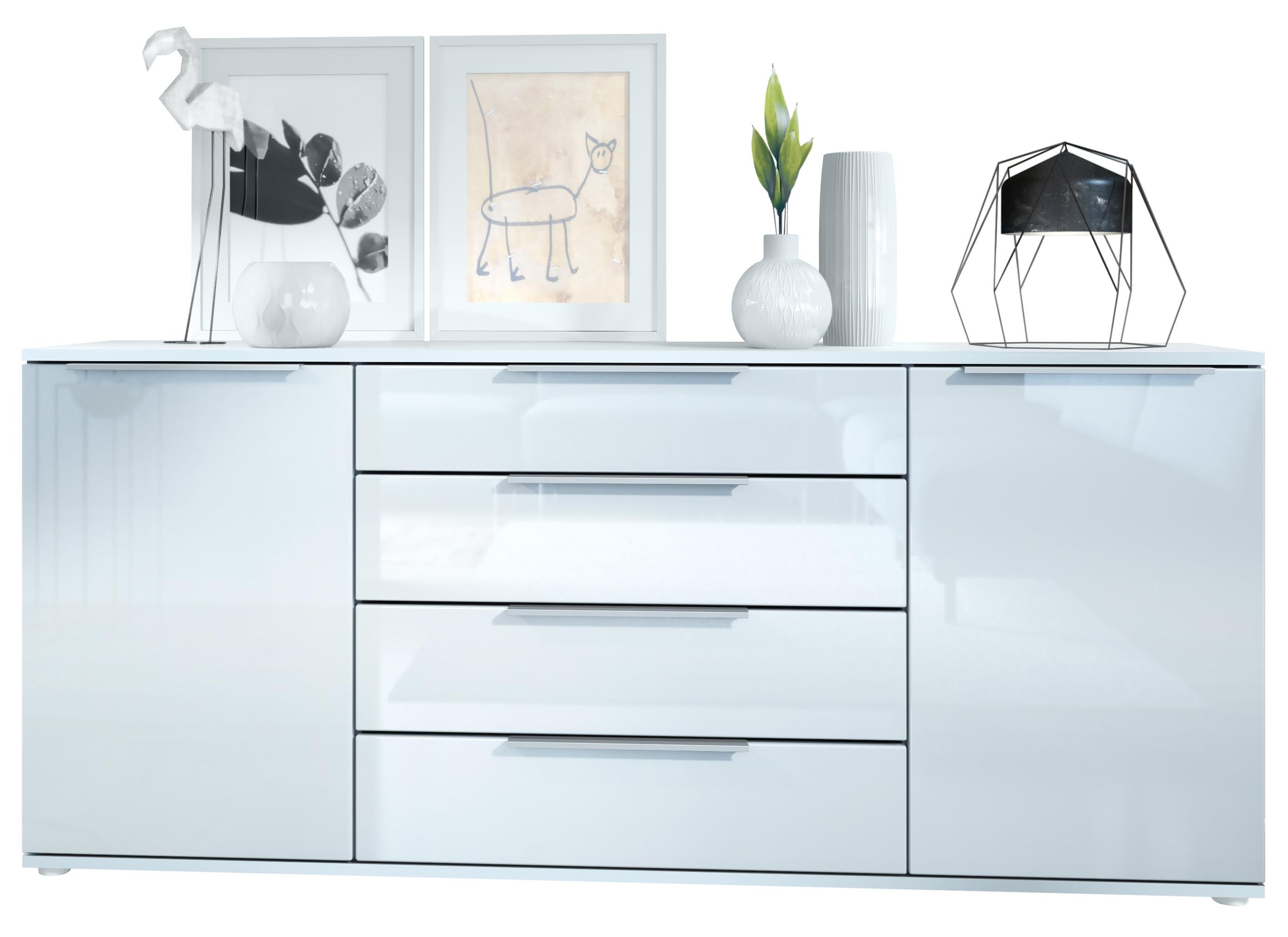 SIDEBOARD Porto Weiß Hochglanz - Weiß Hochglanz, Holzwerkstoff (166.5/72.5/35cm) - Vladon