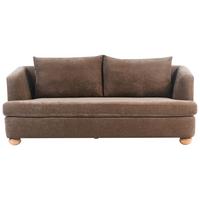 3-SITZER-SOFA Chenillegewebe Braun Rattvik - Hellbraun, Textil (198/86/82cm) - Beliani