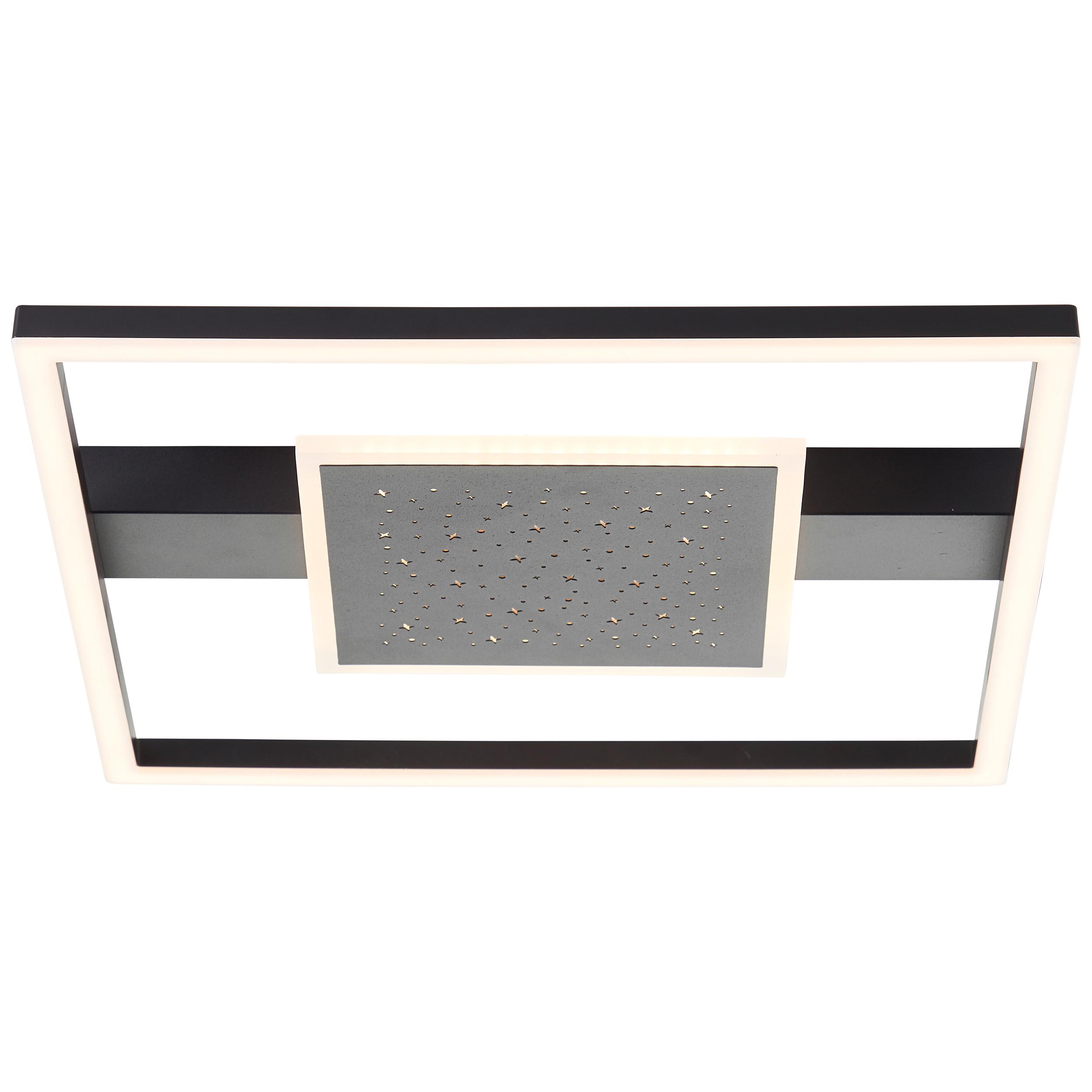LED DECKENLEUCHTE Reno Schwarz 37/37/5 cm - Schwarz, Metall (37/37/5cm) - Brilliant