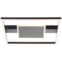 LED DECKENLEUCHTE Reno Schwarz 37/37/5 cm - Schwarz, Metall (37/37/5cm) - Brilliant