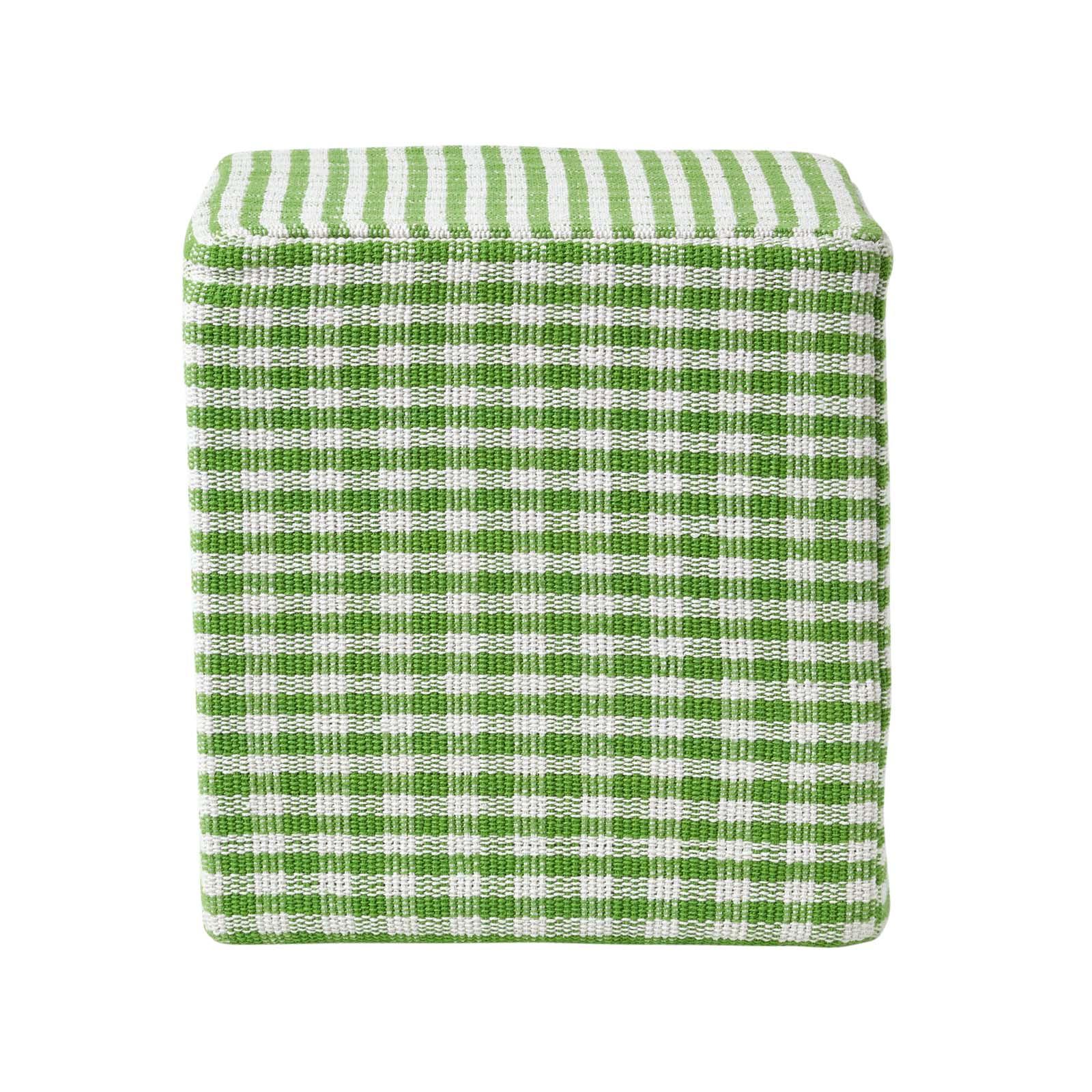 SITZWÜRFEL Vichy-Karo grün, Hocker kariert 36/36/38 cm - Grün, Textil (36/38/36cm) - Homescapes