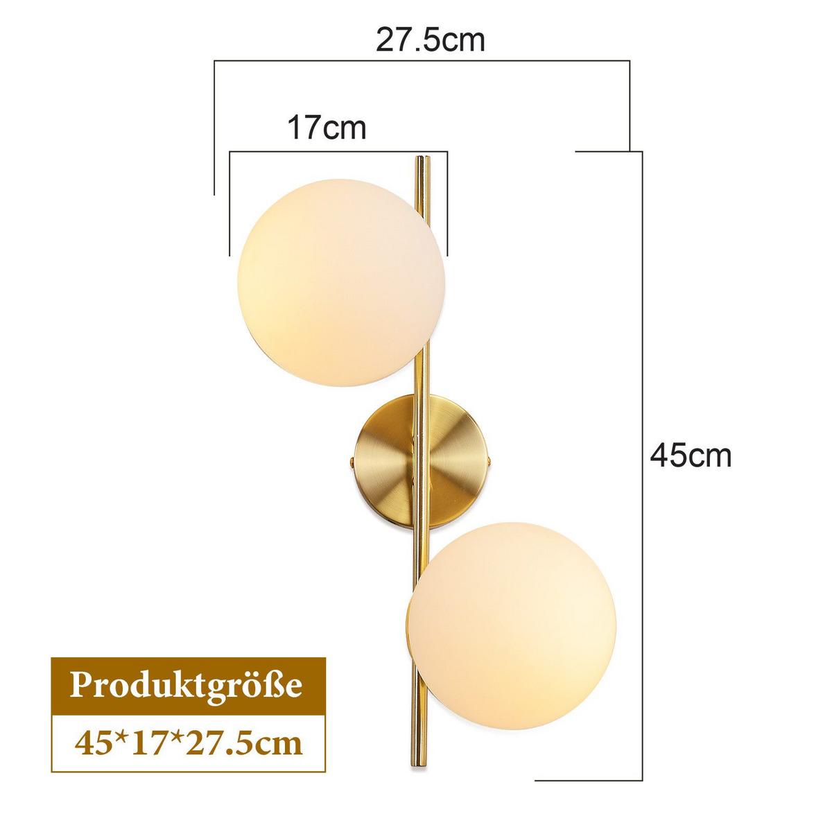 WANDLEUCHTE Alloy 45/27.5/17 cm - Weiß, Metall (27.5/17/45cm) - ZMH