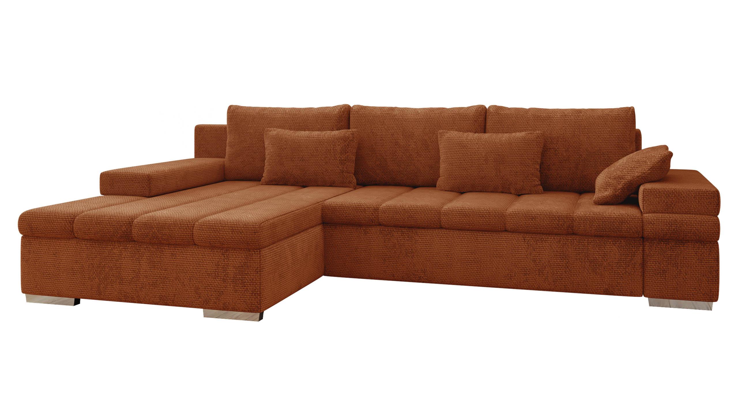 ECKSOFA Bangkok, Seite: Links - Silberfarben/Bronzefarben, Holz/Textil (310/175cm) - MIRJAN24