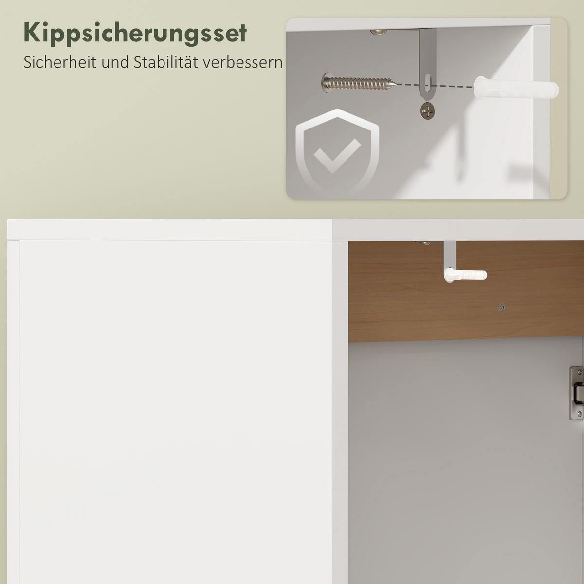 WASCHBECKENUNTERSCHRANK Spanplatte MDF Weiß - Weiß, Holzwerkstoff (35/57.9/60cm) - HOMCOM