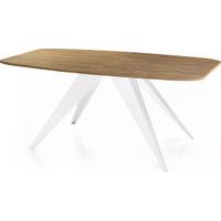 ESSTISCH Fatina rechteckig ausziehbar, Lefkas Eiche 180-218/90/76 cm - Alteiche/Weiß, Holzwerkstoff/Metall (90/220/76cm) - WFL GROUP