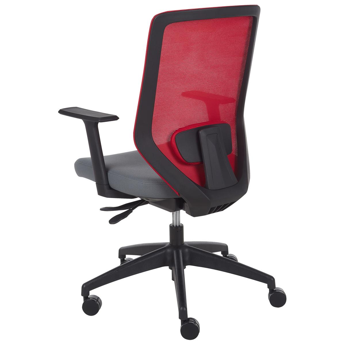 BÜROSTUHL Rot Virtuoso - Rot/Schwarz, Textil (53/97/53cm) - Beliani