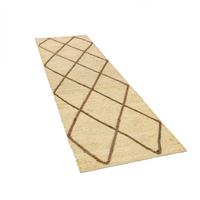JUTETEPPICH handgewebt wendbar, mit Rautenmuster, Creme, 80 x 250 cm - Beige, Textil (250/80cm) - KADIMA DESIGN