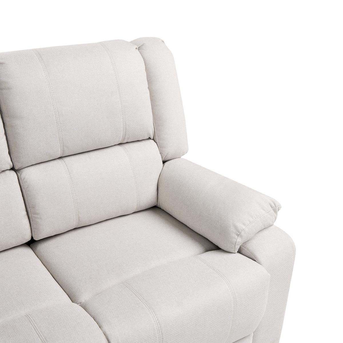 ECKSOFA manuell verstellbar Stoff Cremeweiß Hellbeige linksseitig Rokke - Creme, Textil (229/196cm) - Beliani
