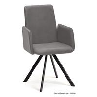 ARMLEHNSTUHL drehbar (4er-Set) Denys 52x92x60 Schwarz/Grau - Schwarz/Grau, Kunststoff (60/92/52cm) - 58aufmkessel