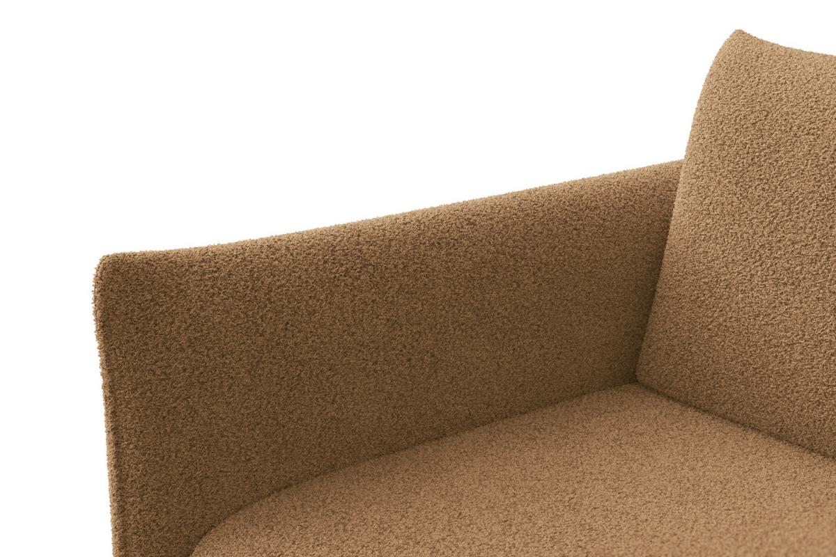SOFA TAUER 3-Sitzer, Bouclé-Stoff braun - Schwarz/Braun, Holz/Textil (206/84/112cm) - Courtois Laville
