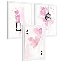 POSTER 3er Kunstdruck-Set Wandbilder Teen Style modern Wohnzimmer Deko, Schlafzimmer, Küche, Badezimmer Rahmenlos A3 - Weiß, Papier (29.7/1/42cm) - Nacnic