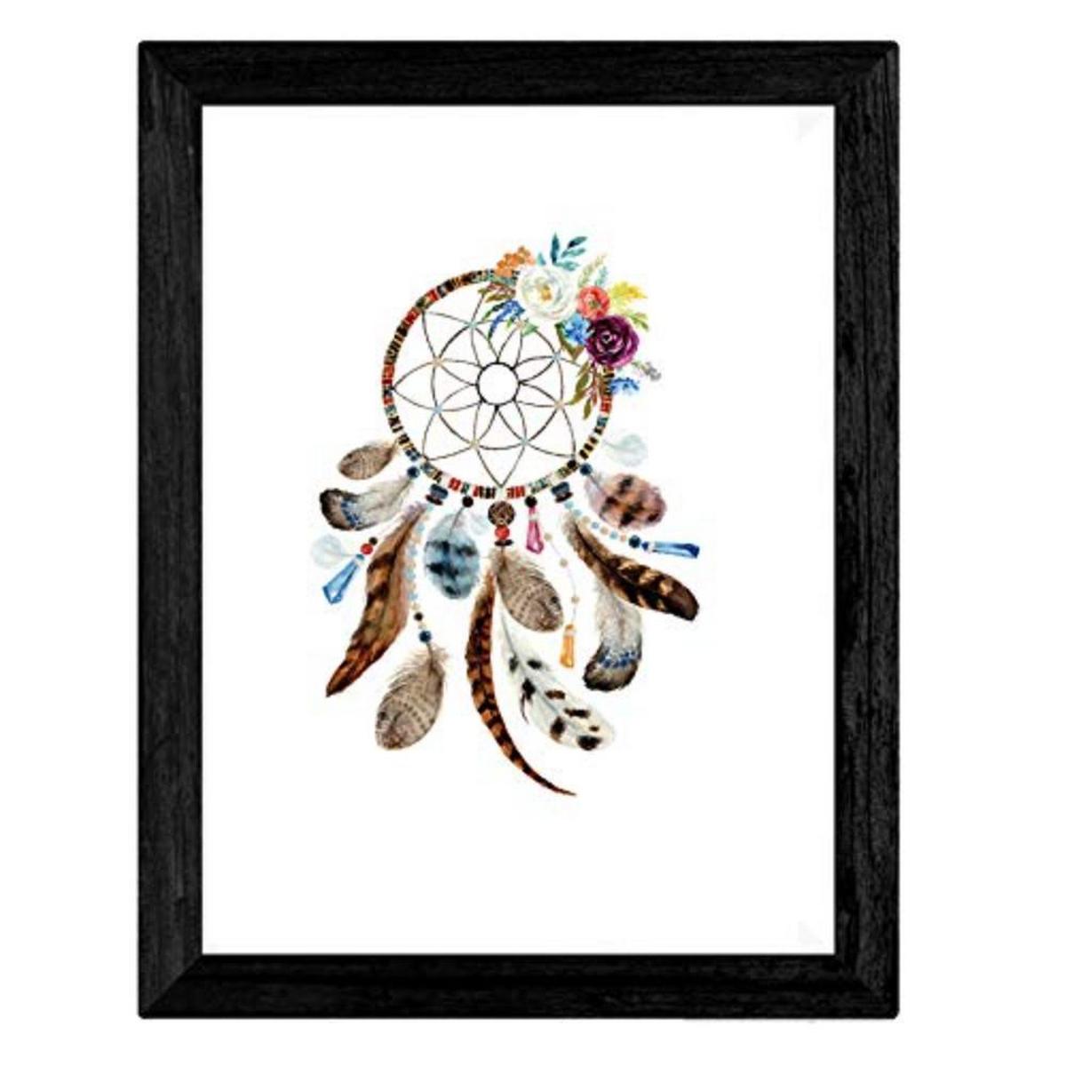 POSTER Set mit 4 bunte und böhmische A3 Schwarzer Rahmen - Schwarz, Papier (29.7/3cm) - Nacnic
