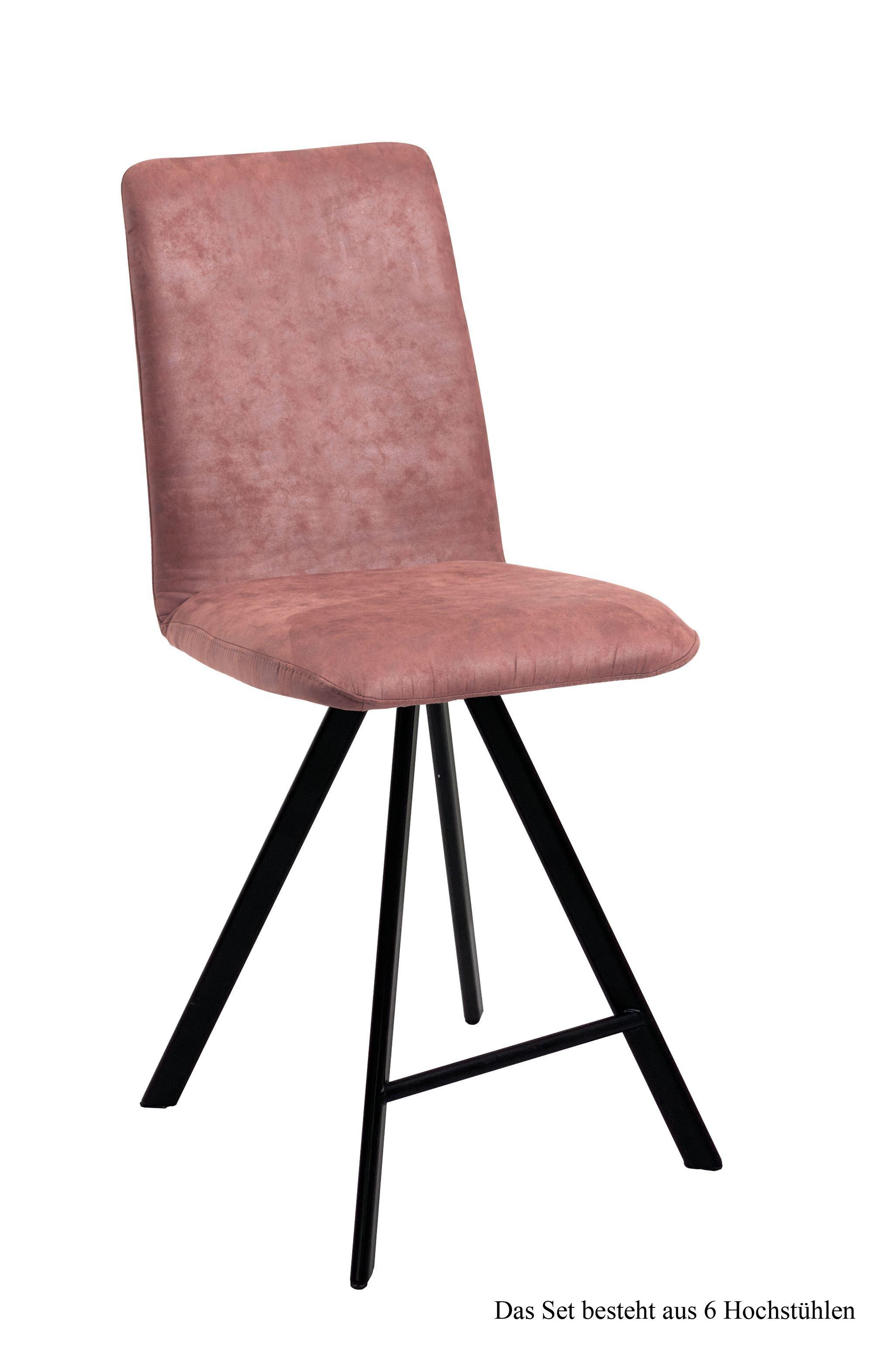 THEKENSTUHL drehbar (6er-Set) Desirae 47x109x60 Schwarz/Rosewood - Dunkelrosa/Schwarz, Kunststoff (60/109/47cm) - 58aufmkessel