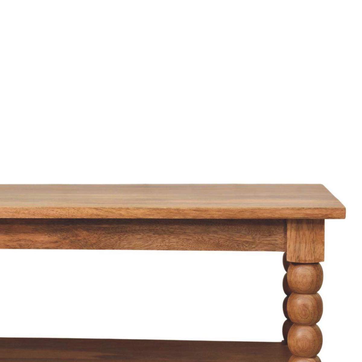 COUCHTISCH mit Golden-Teak-Finish, großes offenes Fach, braun - Braun, Holz (60/110/45cm) - Artisan Furniture