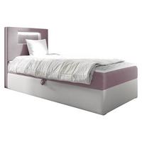 BOXBETT Gold Junior 1, Seite zum Öffnen des Bettkastens: Links - H3 - Weiß/Rosa, Holz (100/200cm) - MIRJAN24