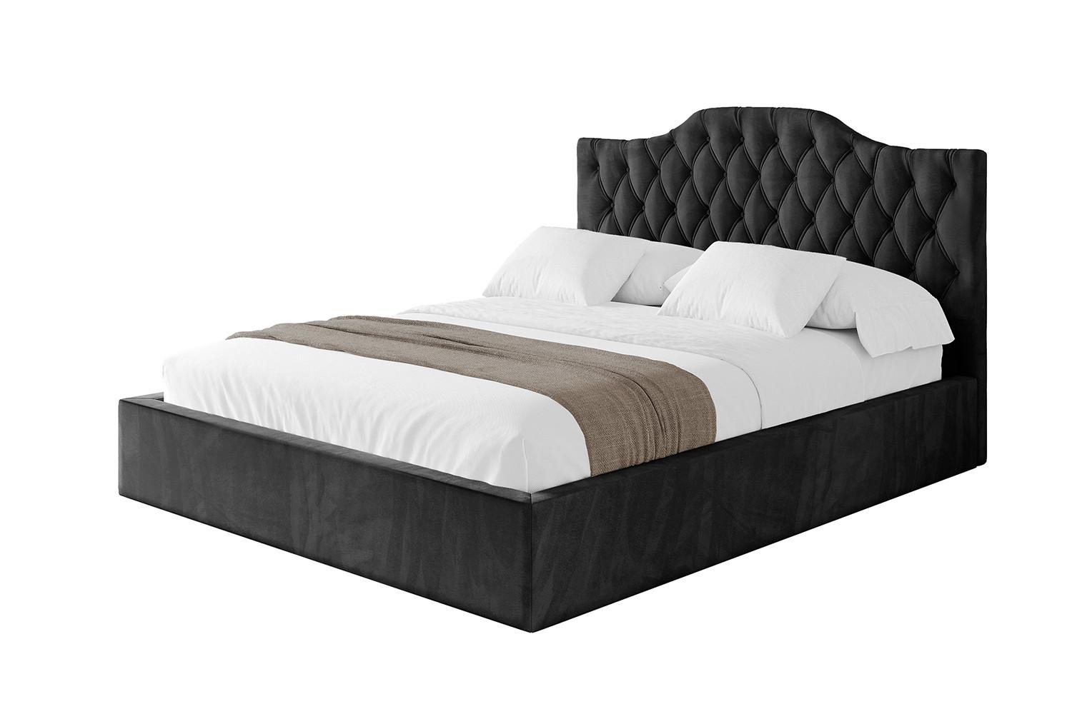 POLSTERBETT mit Bettkasten und Lattenrost, Boxbett ohne Matratze - FALIO 120x200 Schwarz - Schwarz, Holzwerkstoff/Textil (120/200cm) - ALTDECOR