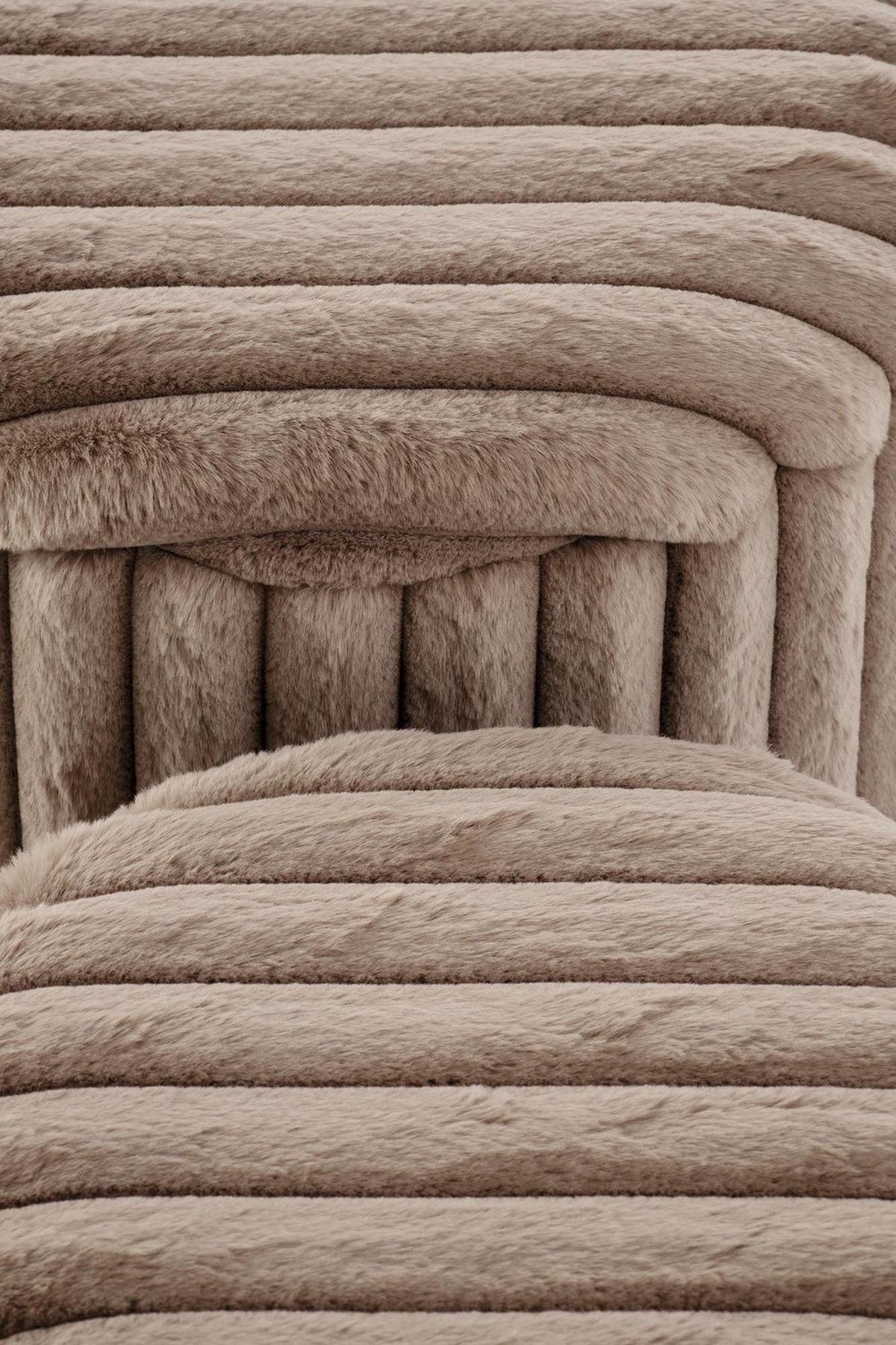 POUF-SET der gepolsterten AUREA Cappuccino - Cappuccino, Textil (40/45/40cm) - Lookway