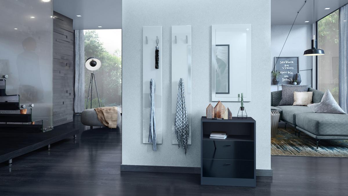 KOMMODE Pino Fronten in Schwarz Hochglanz - Schwarz Hochglanz, Holzwerkstoff (56/67.5/36cm) - Vladon