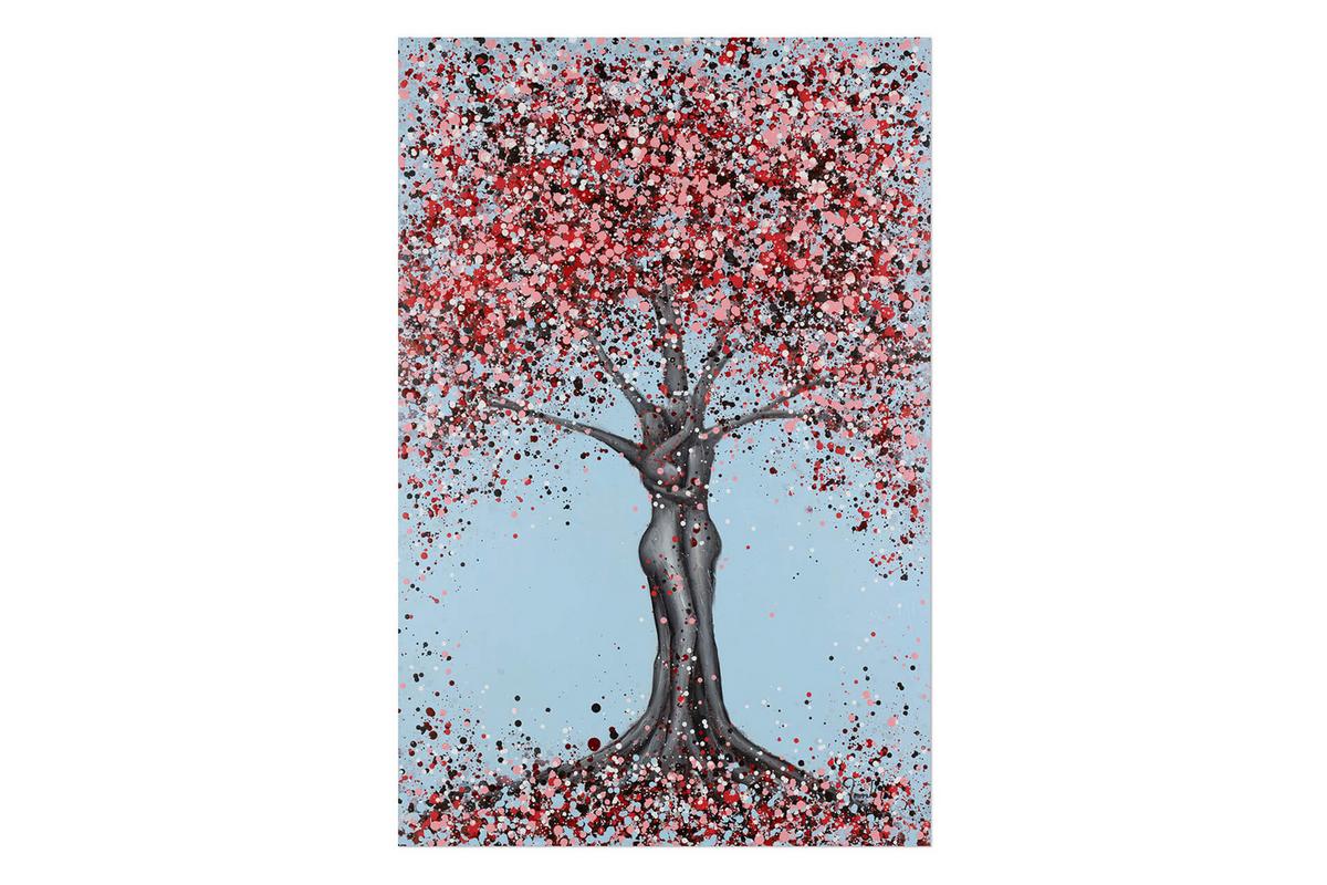 ACRYLBILD HANDGEMALT 60/90 cm - Blau/Pink, Holz/Textil (60/90cm) - KUNSTLOFT
