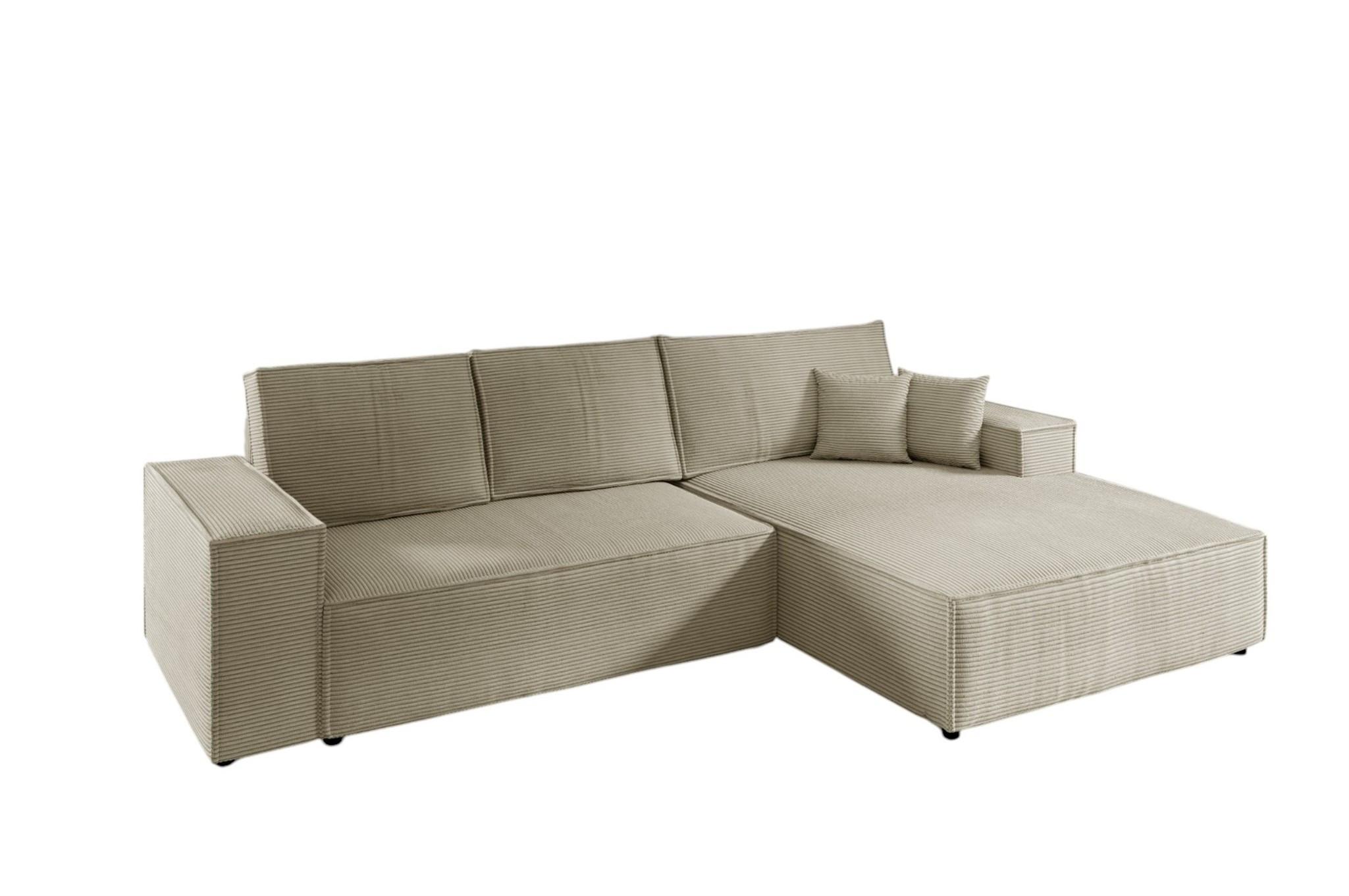 ECKSOFA Corunia In Poso - Beige, Holzwerkstoff/Textil (294/185cm) - Fun Möbel