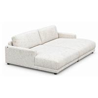 BIG SOFA MARLIN Cremeweiß Flachgewebe - Creme/Schwarz, Kunststoff/Textil (262/80/168cm) - KAWOLA