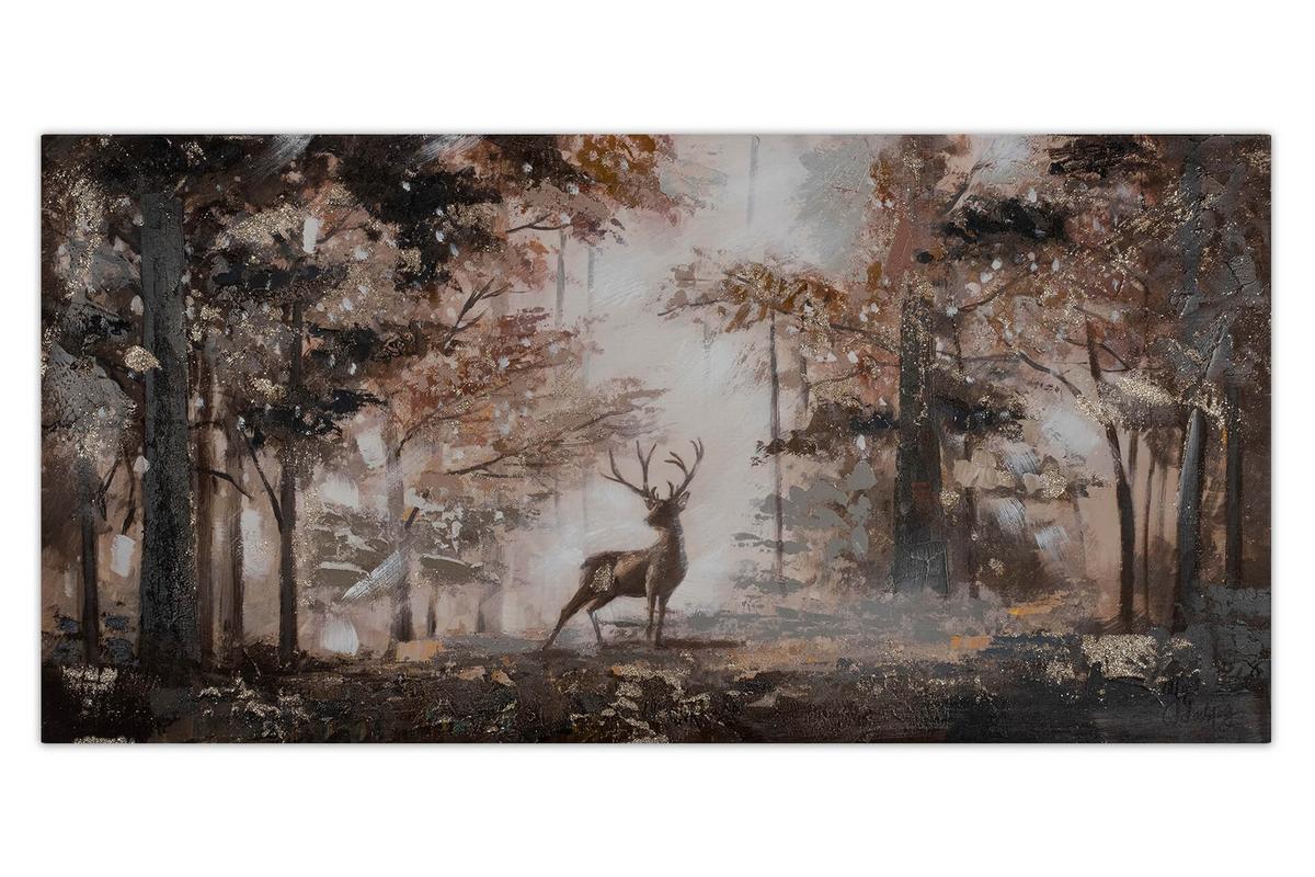ÖLGEMÄLDE 120/60 cm - Goldfarben/Braun, Holz/Textil (120/60cm) - KUNSTLOFT
