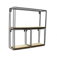 REGALE 4-teilig Holz und Metall - H38 cm - Schwarz, Metall (10/38/41cm) - Calicosy
