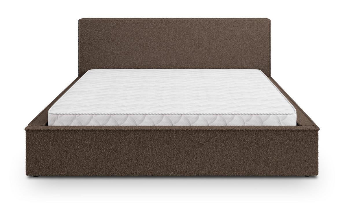 POLSTERBETT CELORA Q 120x200 cm mit Bettkästen - Braun - Braun, Holz/Textil - MASSENO