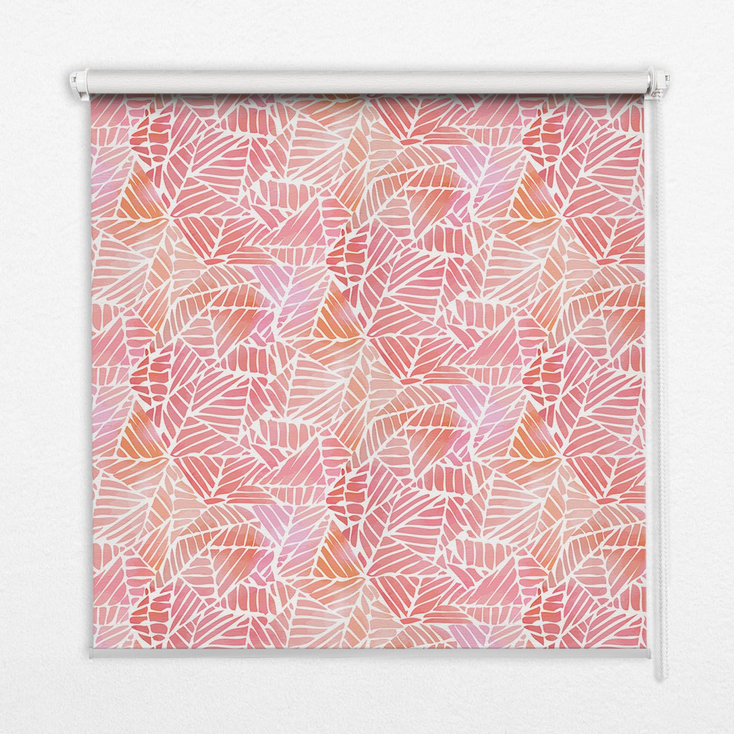 INNENROLLO - Fensterrollo - Rollo - 110x140 cm - Gestreifte Dreiecke - Orange, Kunststoff (110/140/0.5cm) - TULUP