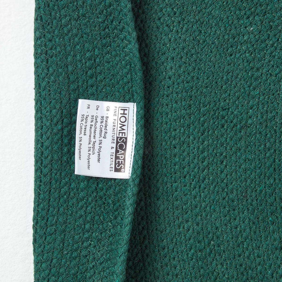 TEPPICHLÄUFER geflochten oval 66/200 cm - Waldgrün, Textil (66/200cm) - Homescapes
