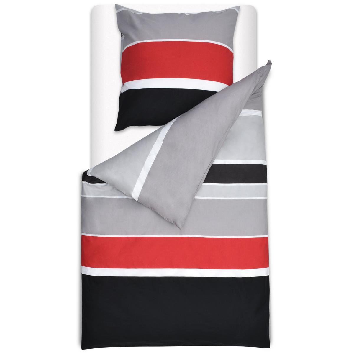 BETTWWÄSCHE Delia 155/220 cm + Kissenbezug 80/80 cm Gestreift Renforcé - Multicolor, Textil (155/220cm)