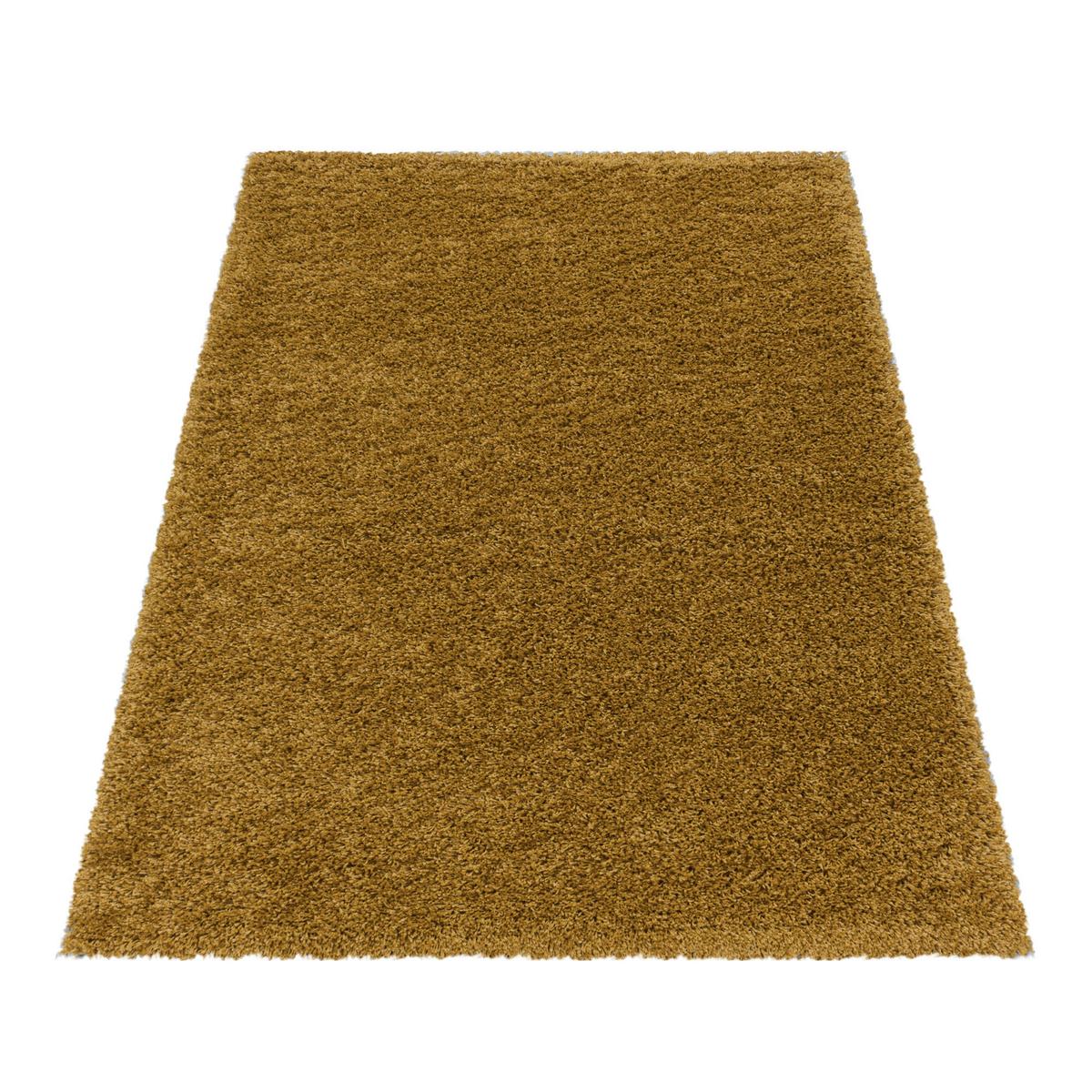 TEPPICH Hochflor SPREE in Gold, einfarbig, 80 x 150 cm - Goldfarben, Textil (150/80cm) - KADIMA DESIGN