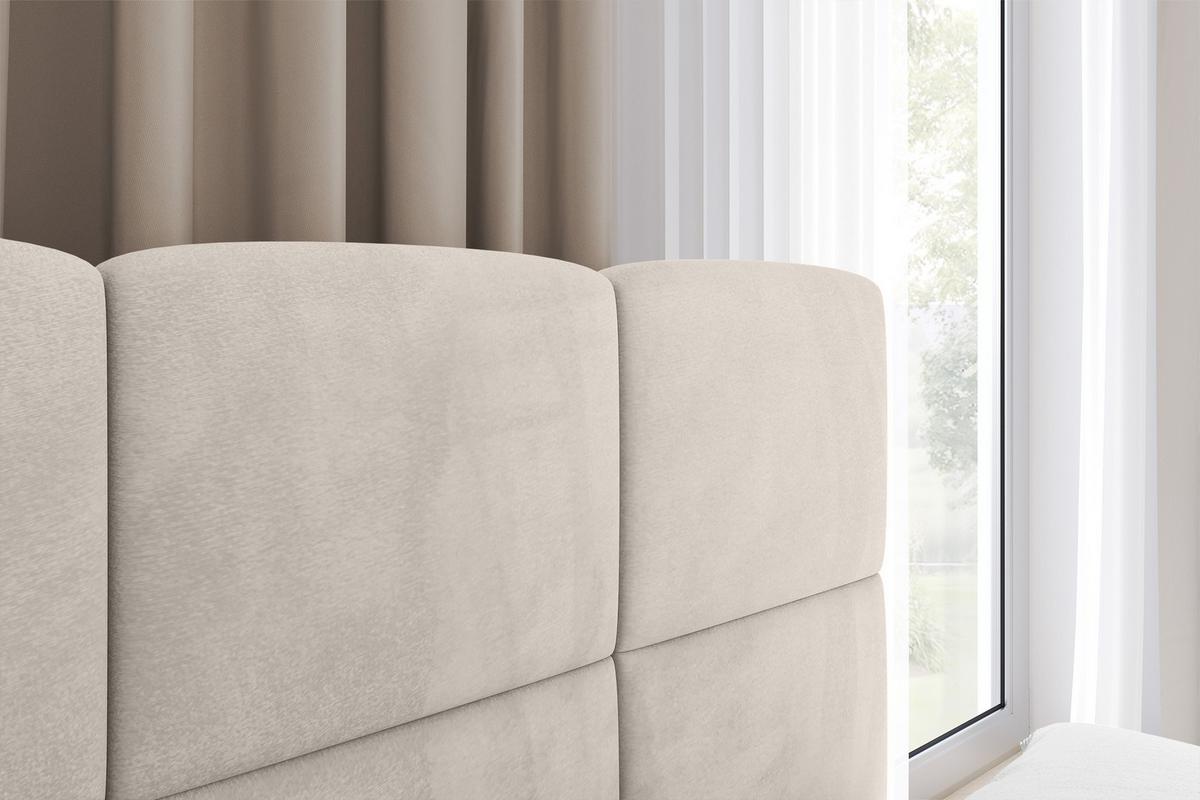 EINZELBETT Jugendbett mit Bettkasten Links, mit Matratze - LIVY 90x200 Beige - Beige, Holzwerkstoff/Textil (90/200cm) - ALTDECOR
