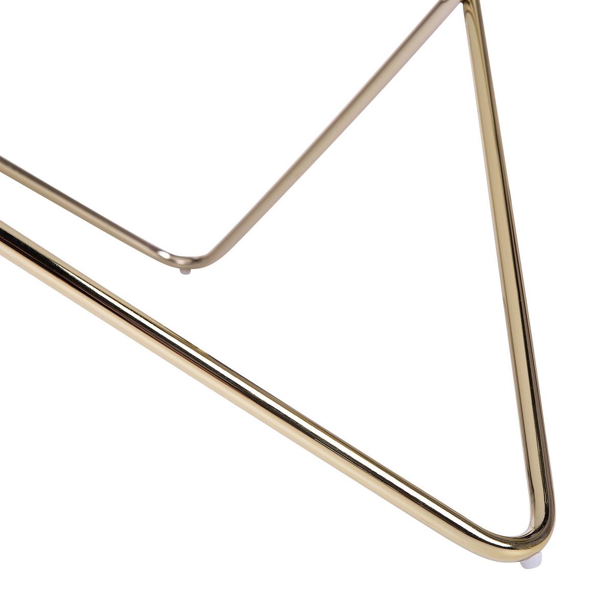 COUCHTISCH Marmor Optik weiß/gold 80 cm Meridian - Goldfarben/Weiß, Glas (80/80/40cm) - Beliani