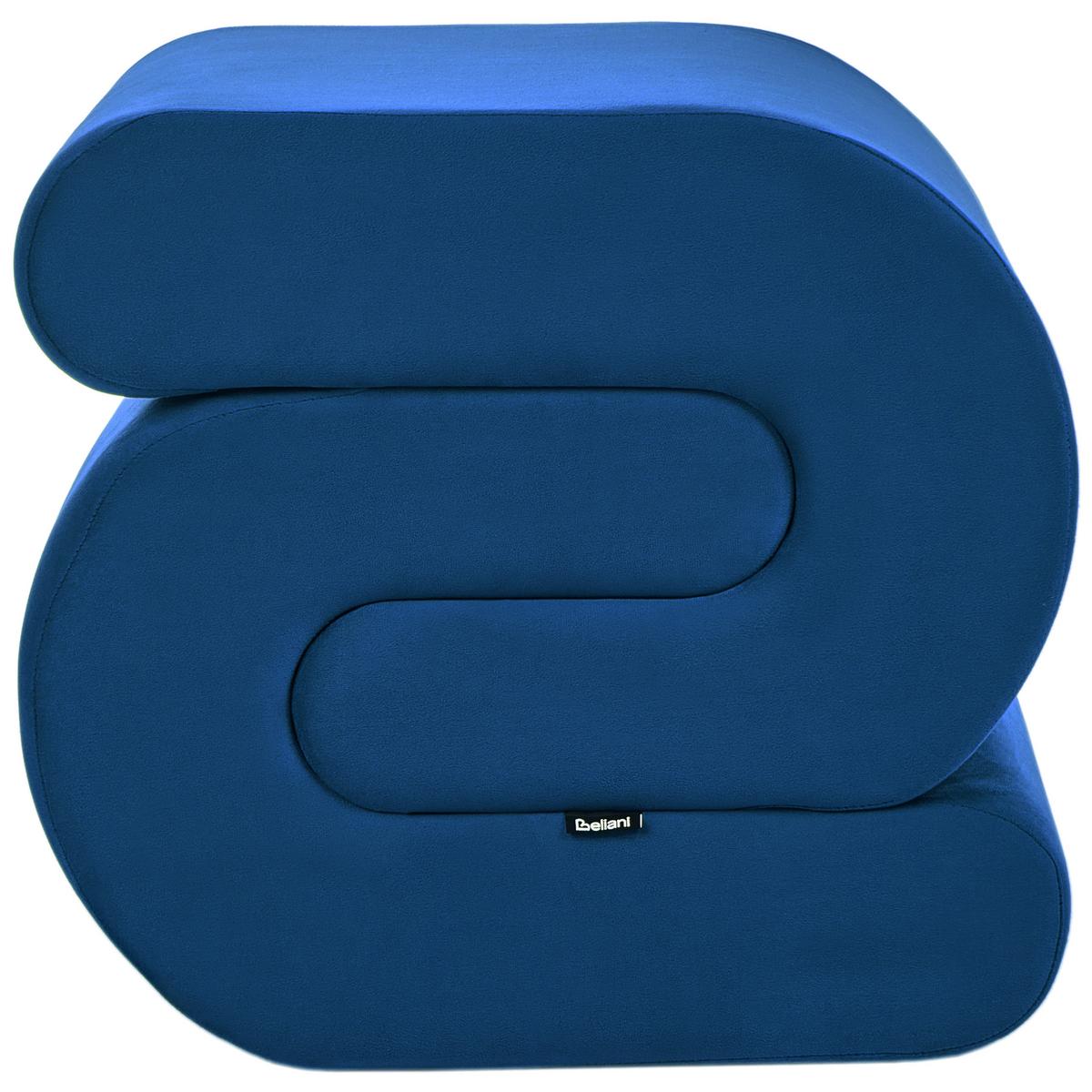 POUF Samtstoff Marineblau Arcadia - Hellblau, Textil (45/48/50cm) - Beliani