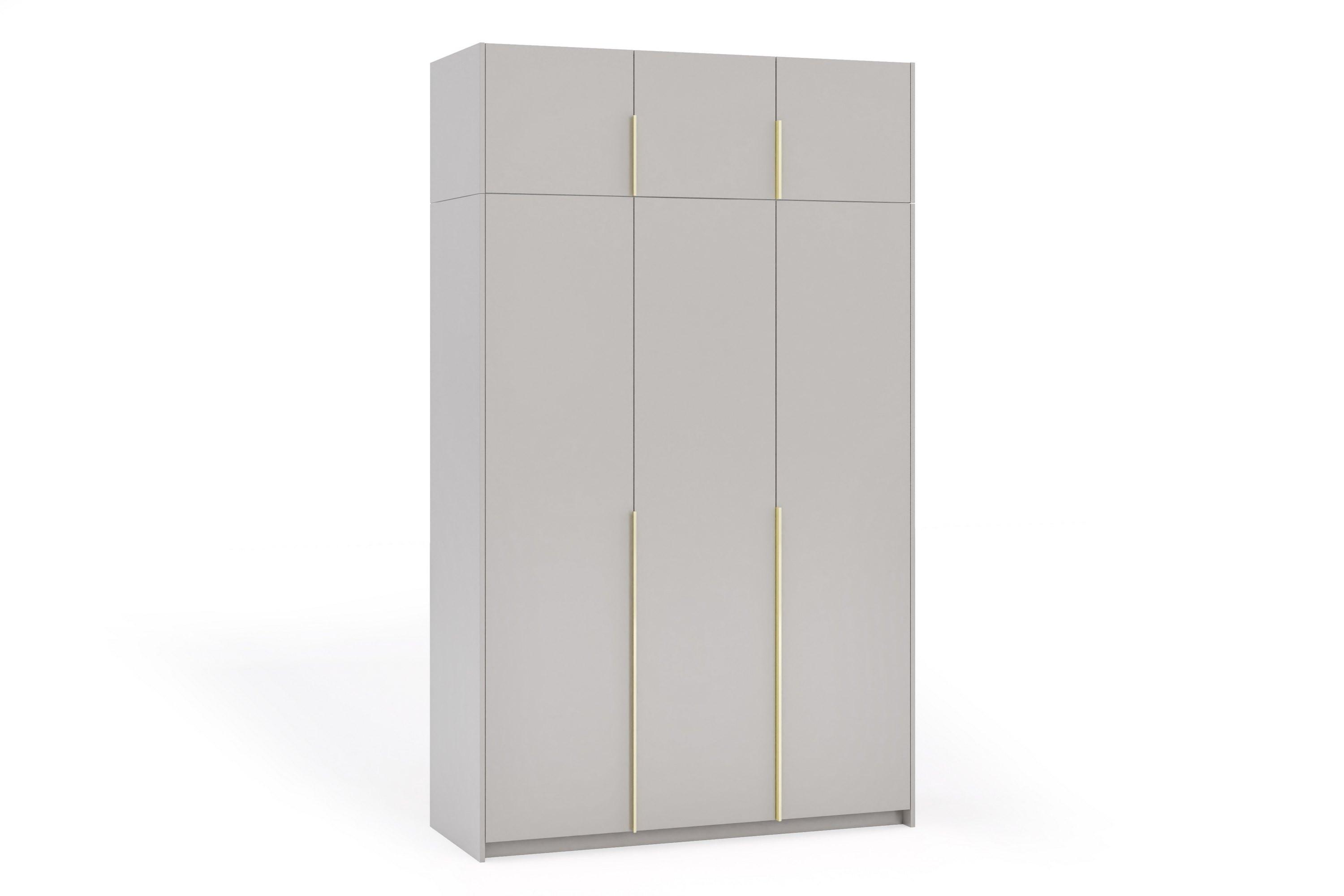 DREHTÜRENSCHRANK AMARA 148/250/58cm 3-türig Kaschmir - Kaschmir/Goldfarben, Holzwerkstoff (148/250/58cm) - MASSENO