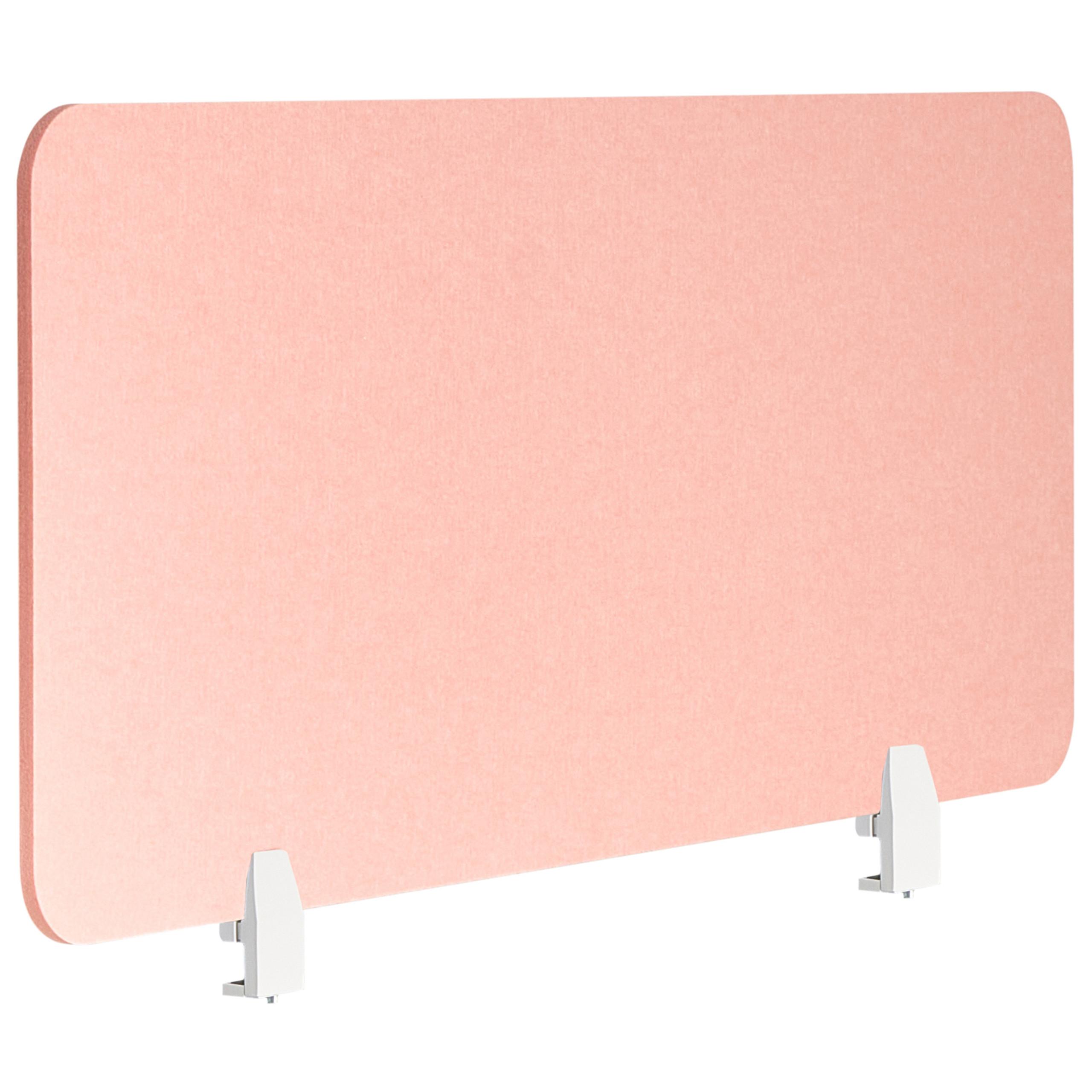 SCHREIBTISCHTRENNWAND 120/50 cm Pfirsichrosa Split - Pink, Textil (120/50/1cm) - Beliani